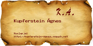Kupferstein Ágnes névjegykártya